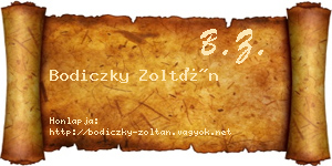 Bodiczky Zoltán névjegykártya